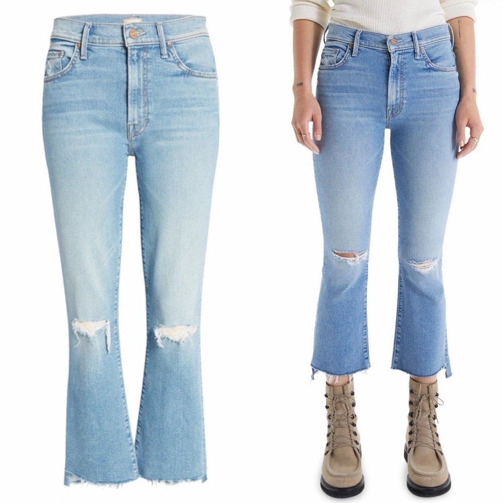 MOTHER- The Insider High Waist Crop Step Fray Hem Jeans Thrilling Shots Size 27